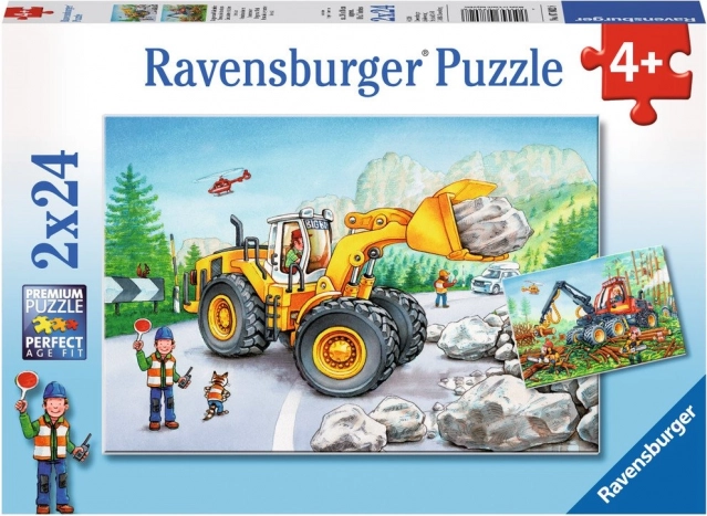 RAVENSBURGER Puzzle Heavy Machinery in Action 2x24 pieces