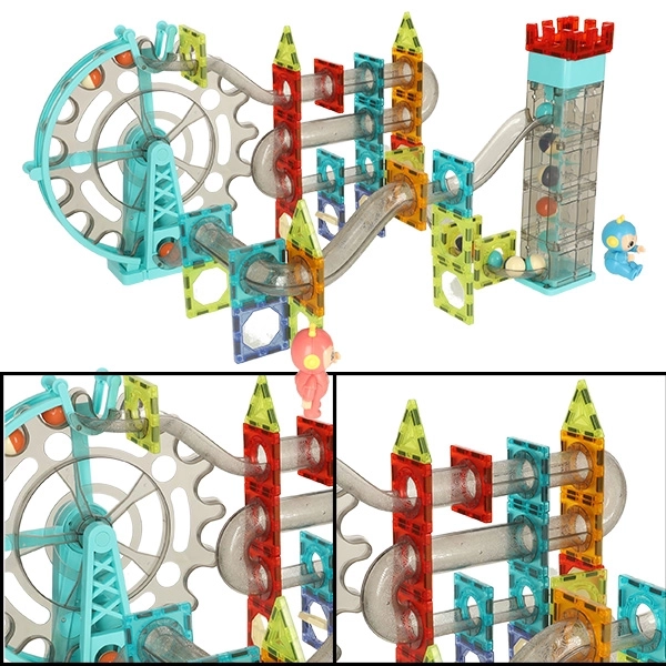 Magnetische bouwset knikkerbaan met muziek 118 stuks