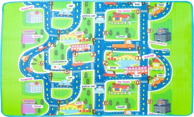 Opvouwbare kinder speelmat met straatmotief 160 x 130 cm