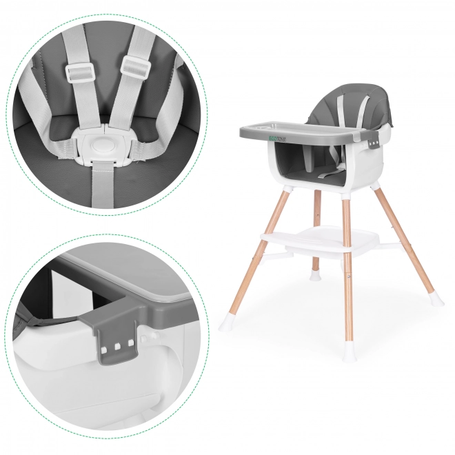 Child feeding chair 2-in-1 gray Ecotoys