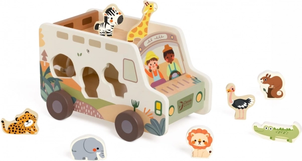 Houten Safari Auto Insteekpuzzel