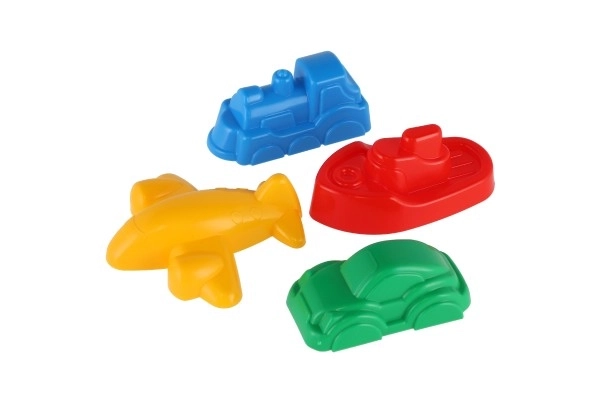 Vormpjes Tulbandjes voor zand 4st plastic vervoersmiddelen in netje 12m+
