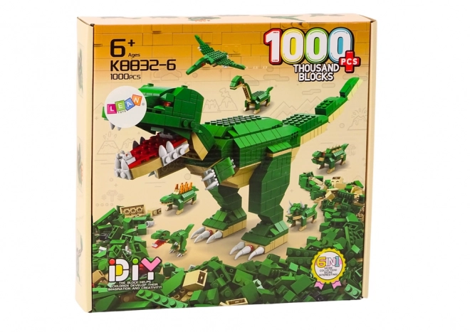 Bouwstenen dinosaurussen 6v1 DIY Dinosaur Set 1000 stuks.