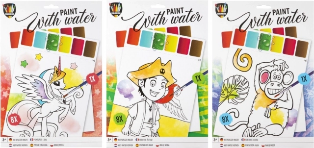 Coloriages Peins à l’Eau A4 avec Pinceau