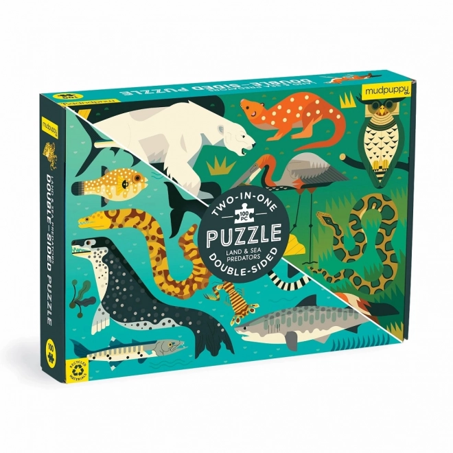 Mudpuppy Dubbelzijdige Puzzel Land- en Zeeroofdieren
