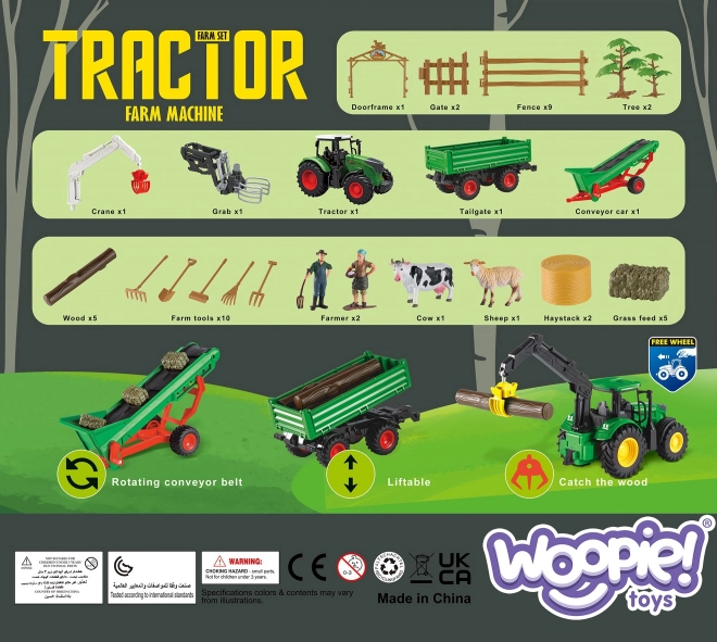 Set landbouwmachines tractor mini boerderij WOOPIE
