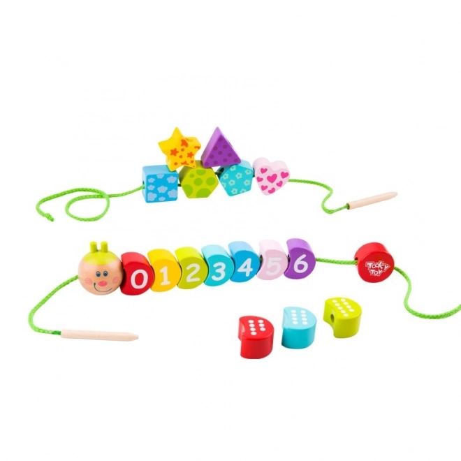 Tooky Toy schnürbare Holzgierlande mit Zahlen