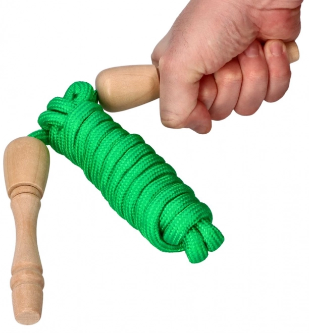 Goki springtouw met houten grepen 240 cm