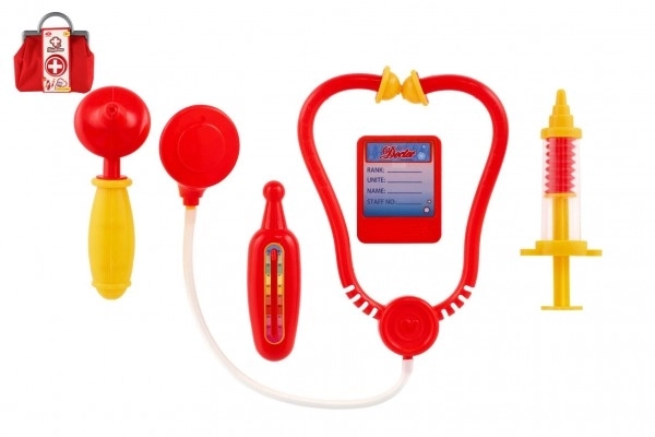 Kinder doktersset met stethoscoop en dokterskoffer