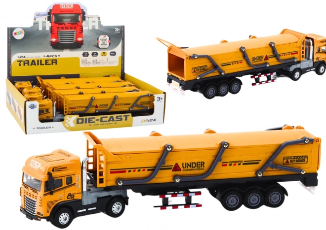 Model Construction Truck 1:24 with Lights and Sounds - Yellow
