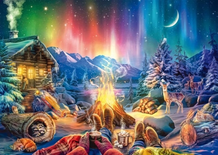 Puzzle Romantik am Feuer unter den Sternen 1000 Teile SCHMIDT