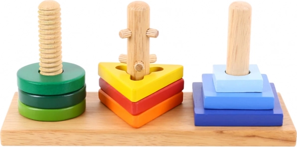 Houten educatieve vormenpuzzel Bigjigs Toys – stap en draai