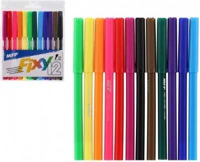 Feutres colorés pour écoliers, 12 pcs