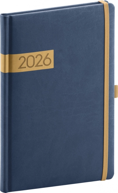Weekly Diary Blue-Gold Twill 2026