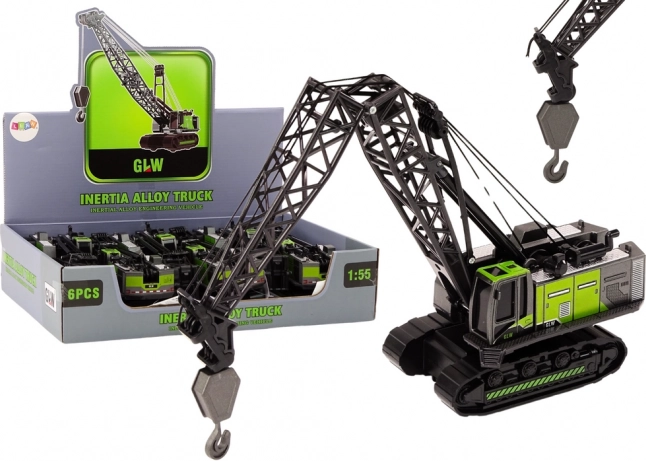 Children's Construction Crane with Metal Hook in Black-Green Color