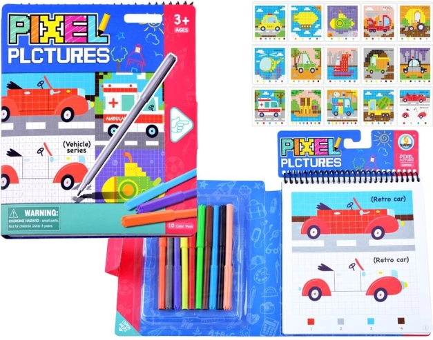 Bildungsmalbuch Pixel Picture für Kinder