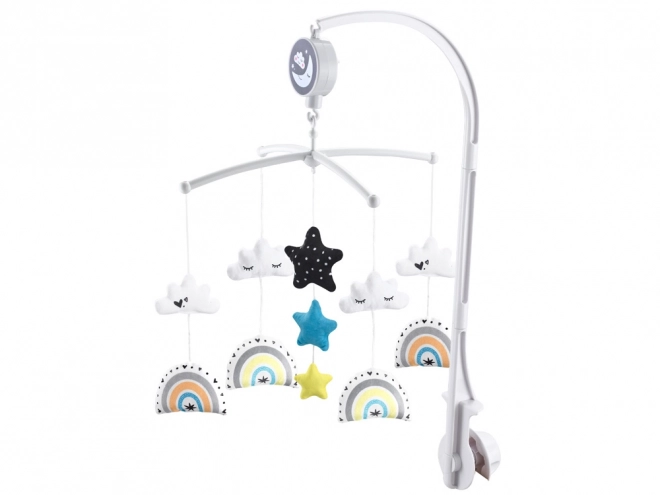 Children's mobile musical carousel with rainbow