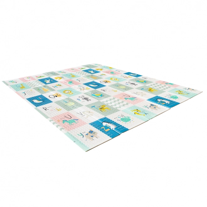 Educatieve dubbelzijdige opvouwbare schuimlaag 179x198 olifanten/plaatjes