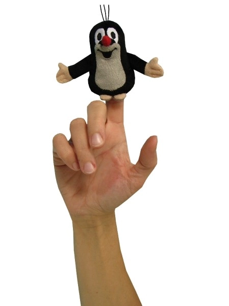 Pluchen vingervoelpoppetje Krtek 8 cm