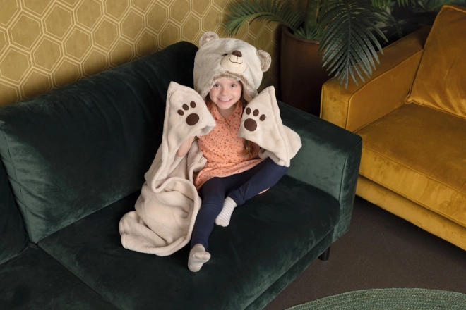 Wärmende Decke mit Kapuze Bär Cozy Noxxiez