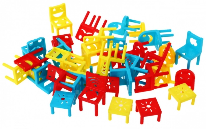 Behendigheidsspel "Stoelen Toren" voor kinderen 3+ en volwassenen + stapelconstructie