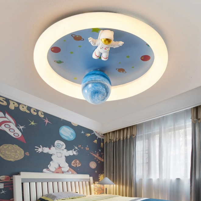 Dimbare LED plafondlamp voor kinderkamer met astronaut