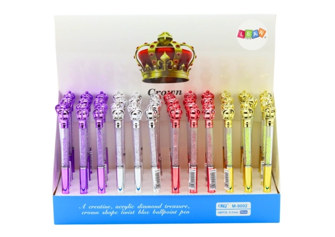 Kogelpen met kroon Diamanten Blauwe vulling 0,7 mm Mix