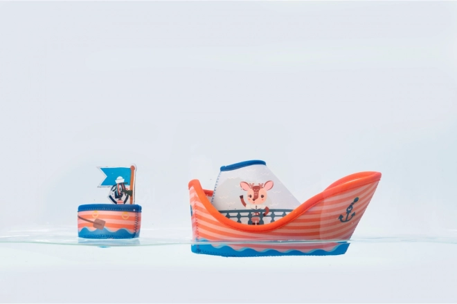 Lilliputiens piratenschip van leeuw Jack voor in bad van neopreen