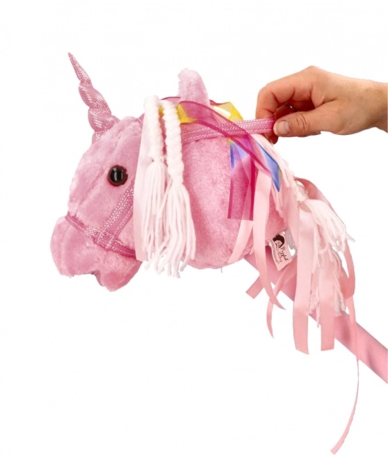 Rijdende eenhoorn op stok Rosa