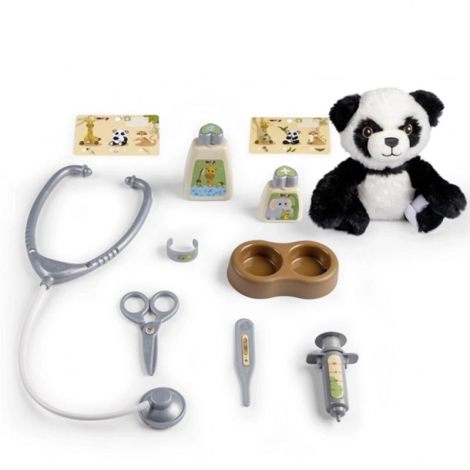 Veterinair uitrusting met panda en transportbox 2-in-1
