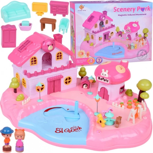 Interactive Magnetic House SCENERY PARK with Lights and Sounds