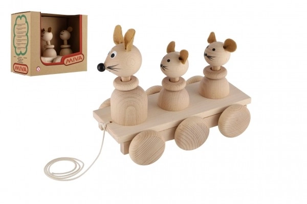 Wooden Pull Toy Three Mice