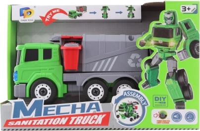 Transforming 2-in-1 Garbage Truck Robot with Batteries