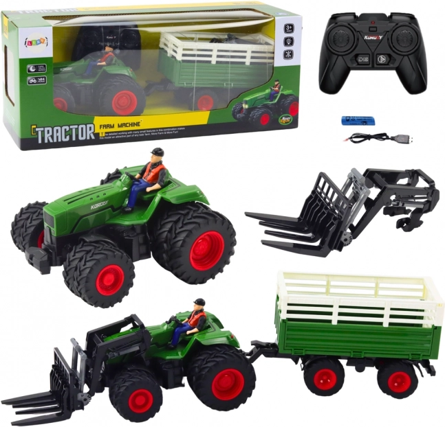 Remote Control Tractor with Trailer and Forks