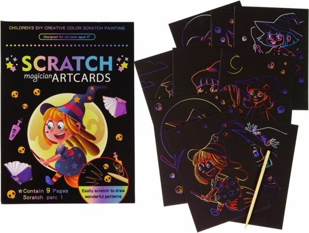 livre à gratter pour enfants – magie des sorcières