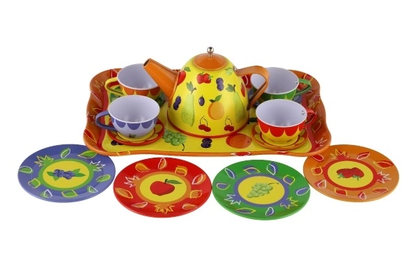 Blik theeservies set 14 stuks