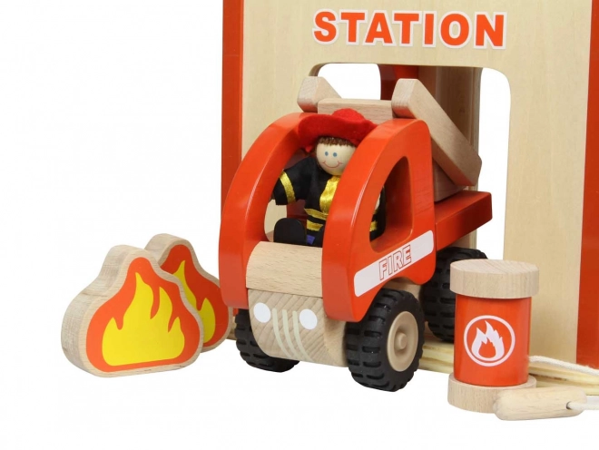 Houten mini brandweerkazerne Masterkidz