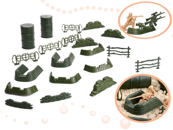 Set soldaatfiguren + militaire basis 114 onderdelen
