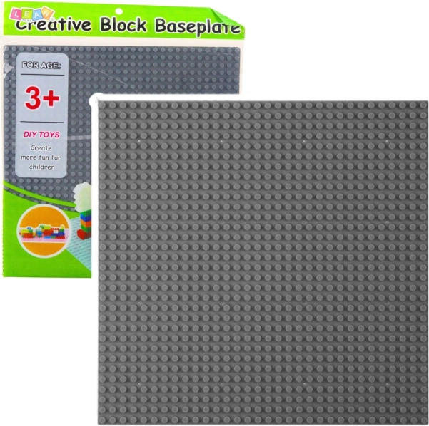 Construction Board for Building Blocks Grey 25.5x25.5 cm