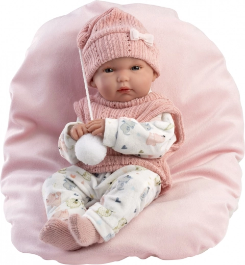 Realistische pop baby MEISJE met volledig vinyl lichaam 35 cm