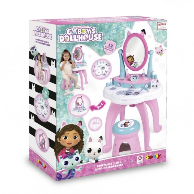 Coiffeuse 2 en 1 Gabbyb4s Dollhouse avec Tabouret