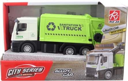 Camion benne pour ordures avec recul en métal et plastique
