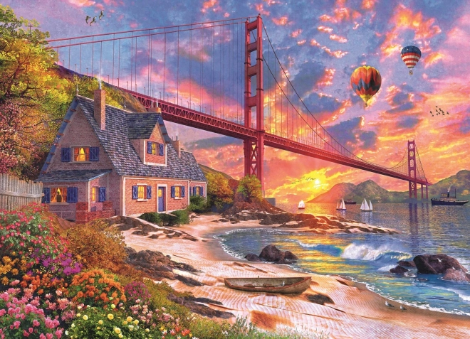 Puzzel zonsondergang boven de Golden Gate 1000 stukjes