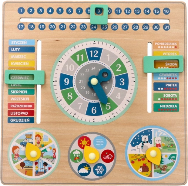 Wooden Educational Calendar - Blackboard for Children