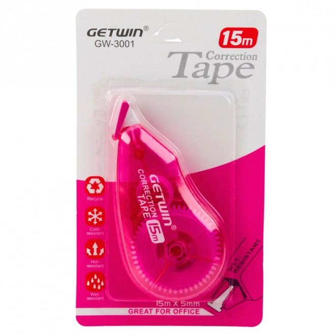 Correctietape roze 15 m x 5 mm