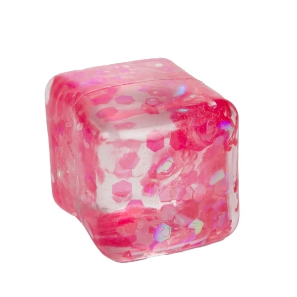 Cube anti-stress en slime à presser 6x6 cm, 4 couleurs, en sachet, 12 pièces en boîte