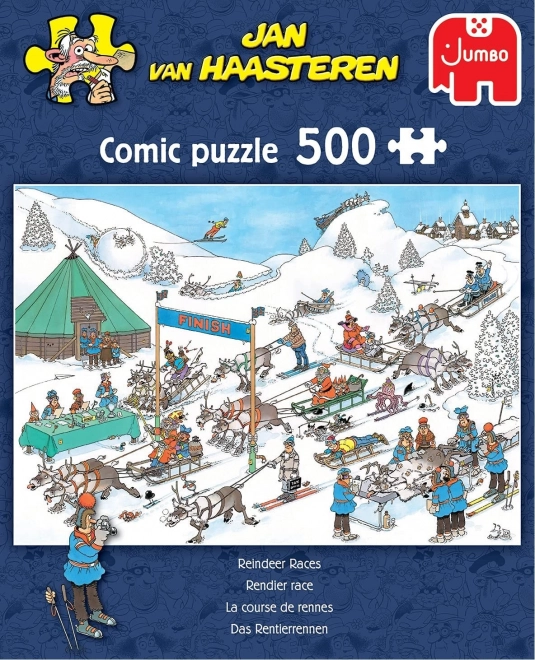 Reindeer Sleigh Race Puzzle 500 Pieces by Jan van Haasteren