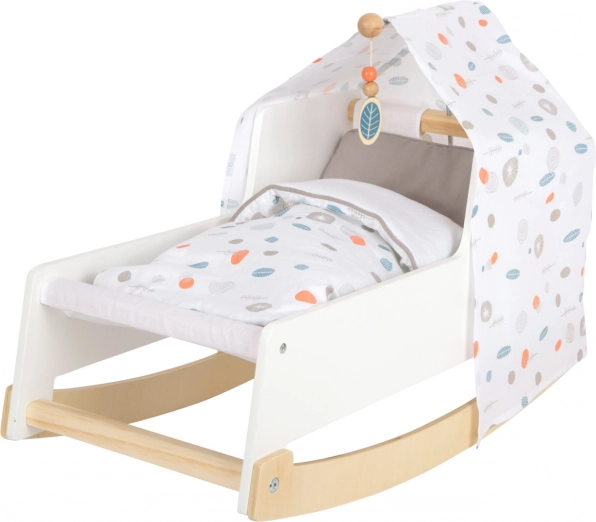 Puppenwiege SMALL FOOT Little Button mit Baldachin