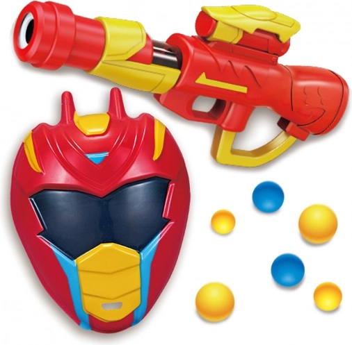 WOOPIE Kinder-Blaster für Schaumstoffkugeln mit Maske, 11 Teile