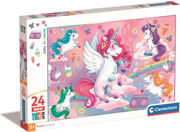 Maxi-puzzel 24 stukjes vrolijke eenhoorns CLEMENTONI